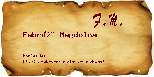 Fabró Magdolna névjegykártya