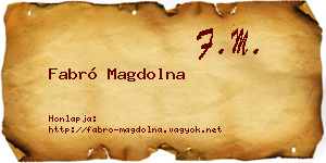 Fabró Magdolna névjegykártya