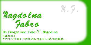 magdolna fabro business card